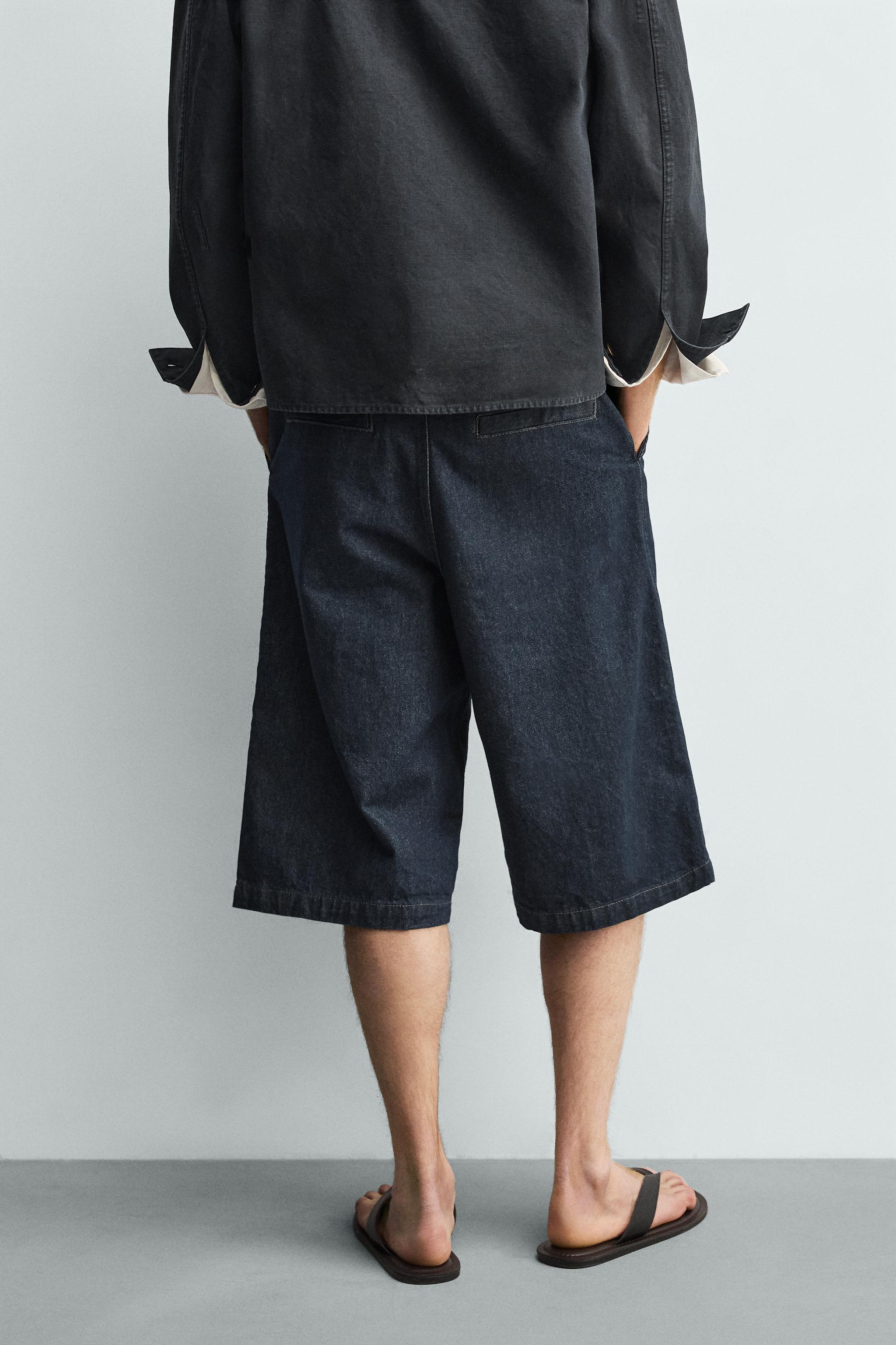 RELAXED FIT DENIM JORTS